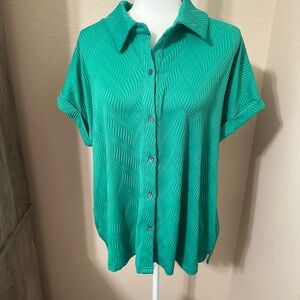 Green Button-Up Women's Top